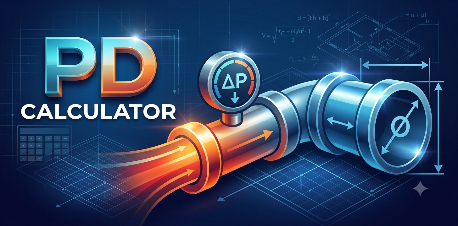 PD Calculator icon - pressure drop pipeline gauge illustration