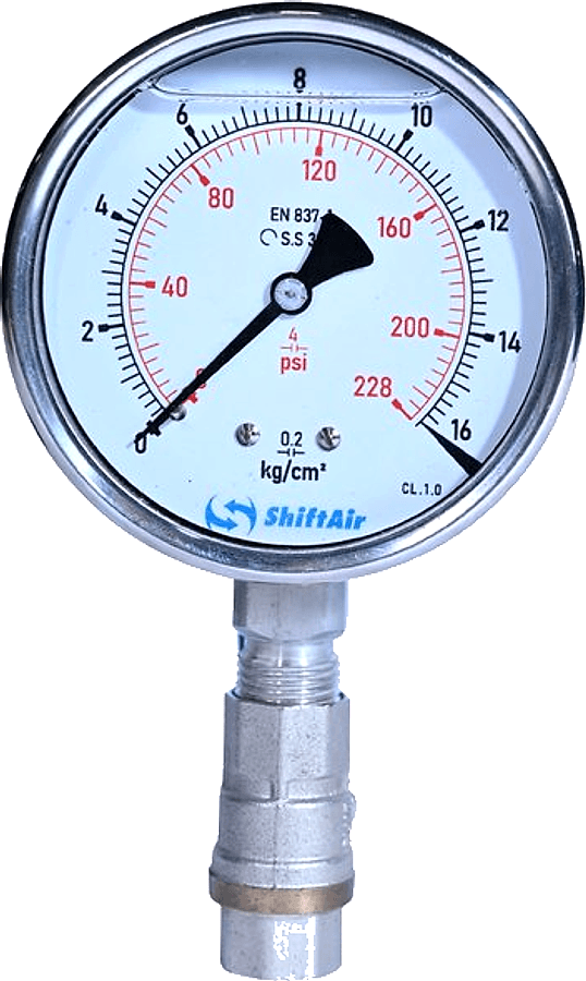 ShiftAir bourdon pressure gauge 0–16 bar