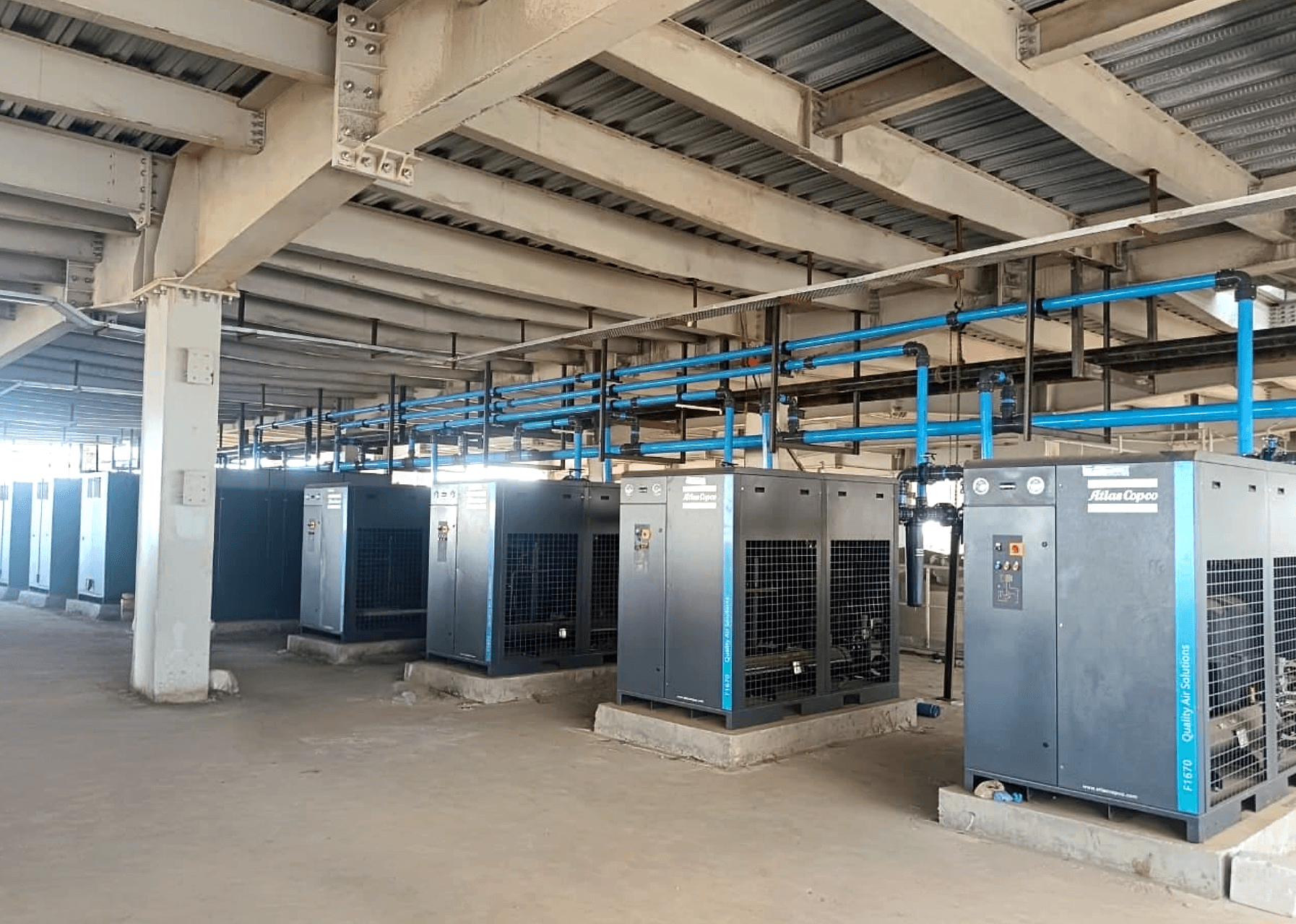ShiftAir industrial piping installation