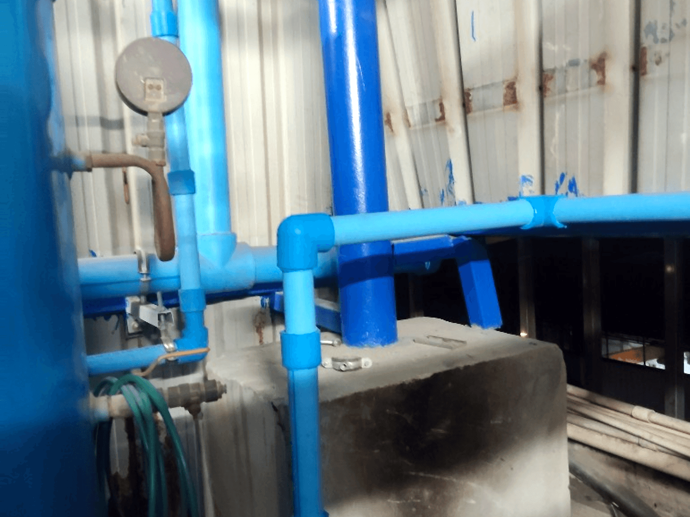 SHK Pneumato blue PPR factory air piping installation